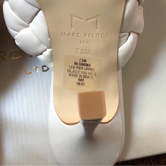 Marc Fisher Leather Ivory Sandals - Picture 5 of 6